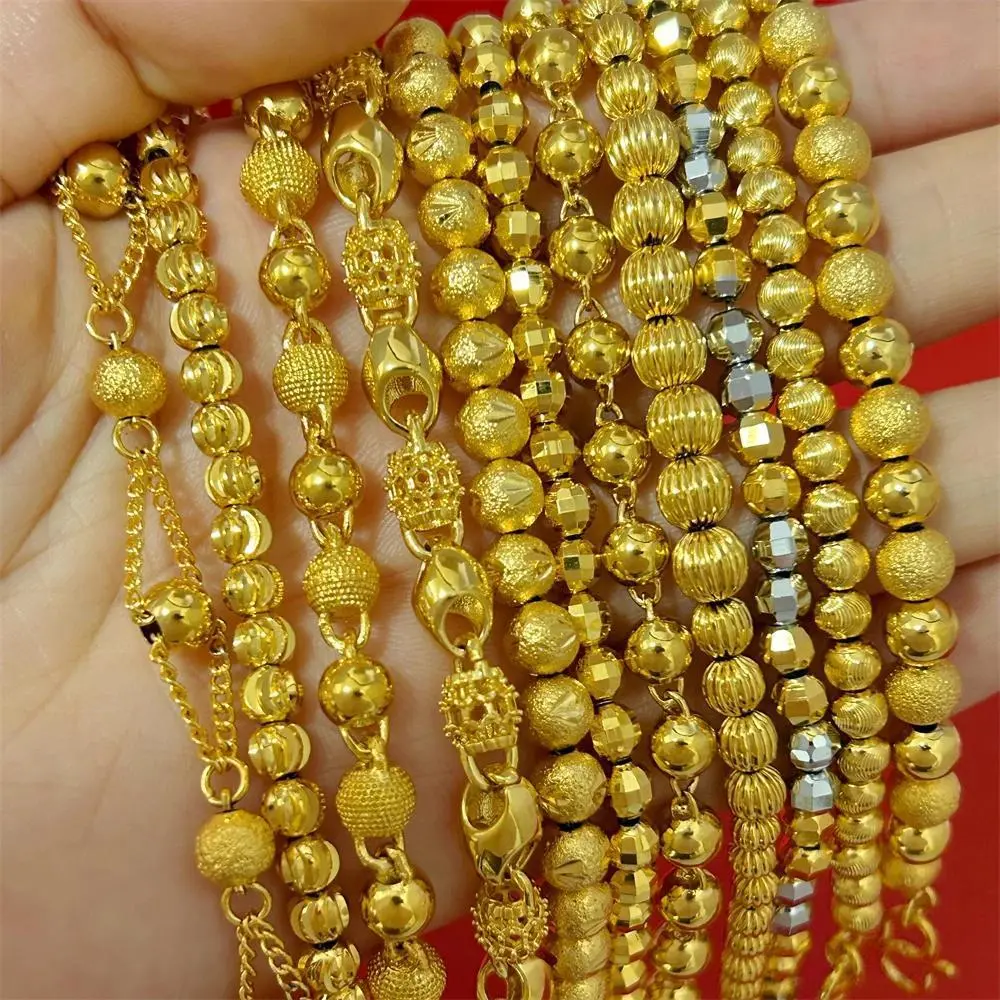 Yellow Gold Color Buddha Beaded Chain Bracelet & Bangles Pulseira Femme High Quality Jewelry Accessories Party Gifts
