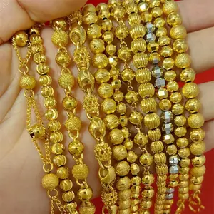 Yellow Gold Color Buddha Beaded Chain Bracelet & Bangles Pulseira Femme High Quality Jewelry Accessories Party Gifts