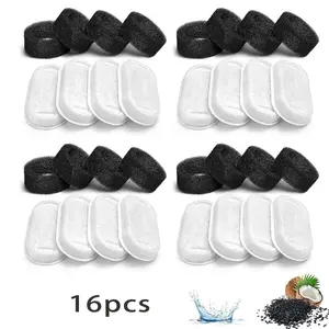 Cat Water Fountain Filter Set, 16-Piece Replacement Filters for Dogs & Cats, Fits 108oz/3.2L Stainless Steel Fountain