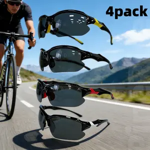4 Pack Polarized Sports Sunglasses for Men Women Rimless UV400 Protection Anti-Glare Windproof Lightweight Comfort Fit for Running Fishing Golf Driving Cycling Hiking Camping and All Outdoor Sports Activities