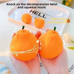 Stress-relief toy orange, creative simulated fruit, children's hand-squeezing stress-relief gadget, ugly orange squeeze toy Glutinous Rice Cake