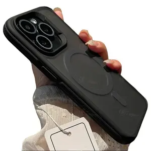 New Bicolor Matte Frosted Magnetic Phone Case for iPhone 16 15 14 Plus 13 12 11 Pro Max Translucent Shockproof Bumper Hard Cover with Magnetic Design