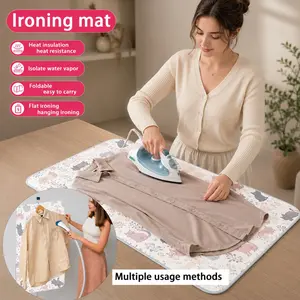 Washing Machine/ Dryer Top Ironing Pad, No Ironing Board Needed, Heat Resistant Foldable Ironing Mat, Essential for Small Homes
