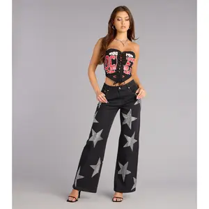 Midnight Stardust Rhinestone Denim Jeans Midnight Stardust Rhinestone Denim Jeans