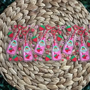 Pink Drink UVDTF CUP WRAP with Strawberry Design and Heart Shapes