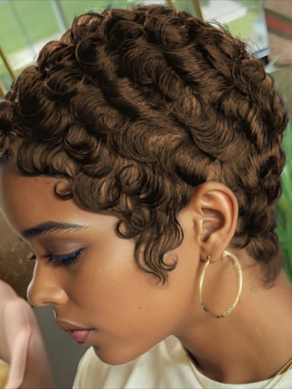 Chic Elegant Pixie Cut Wigs for Women Black 99J 4# Color for Daily Use Short Layered Pixie Cut Human Hair Wigs With Bangs Brazilian Remy Curly Wave Human Hair Full Machine Made Wig 150% Density 6Inch Human Hair Wavy Chic Elegant Pixie Cut Wigs for Women Black 99J 4# Color for Daily Use Short Layered Pixie Cut Human Hair Wigs With Bangs Brazilian Remy Curly Wave Human Hair Full Machine Made Wig 150% Density 6Inch Human Hair Wavy