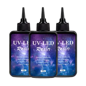 Fast-Curing UV/LED Curable Resin (Compatible with UV) - 120g/240g/360g High-Clarity Bubble-Free Glue, Odorless & Non-Yellowing for Jewelry Making, DIY Crafts, Keychains, Miniatures - Suitable for UV/LED Light