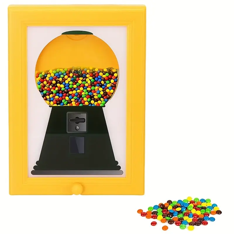 Vintage Blue Candy Dispenser Photo Frame, Durable Plastic Manual Gumball Machine, Non-Electric Treat Holder for Kitchen & Office Party Decor, Decoration, Thanksgiving, Window, Vintage Twister