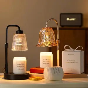 Modern Metal Candle Warmer Lamp, Flameless Safety Design with Timer & Adjustable Brightness Control, Cylindrical Decorative Light for Home Decor & Relaxation, Compatible with Amber-Scented Jar Candles