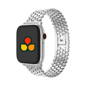 Link Chain Metal Watch Band - Adjustable Clip Design, Versatile for Wearing on Apple Watches