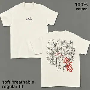 Men’s Anime Inspired Graphic T-Shirt 100% Cotton Casual Streetwear Tee, Retro Manga Style Warrior Print Shirt, Soft Breathable Regular Fit Graphic Top, Japanese Comic Art Inspired Fashion Tee for Anime, Gaming and Alternative Style Fans