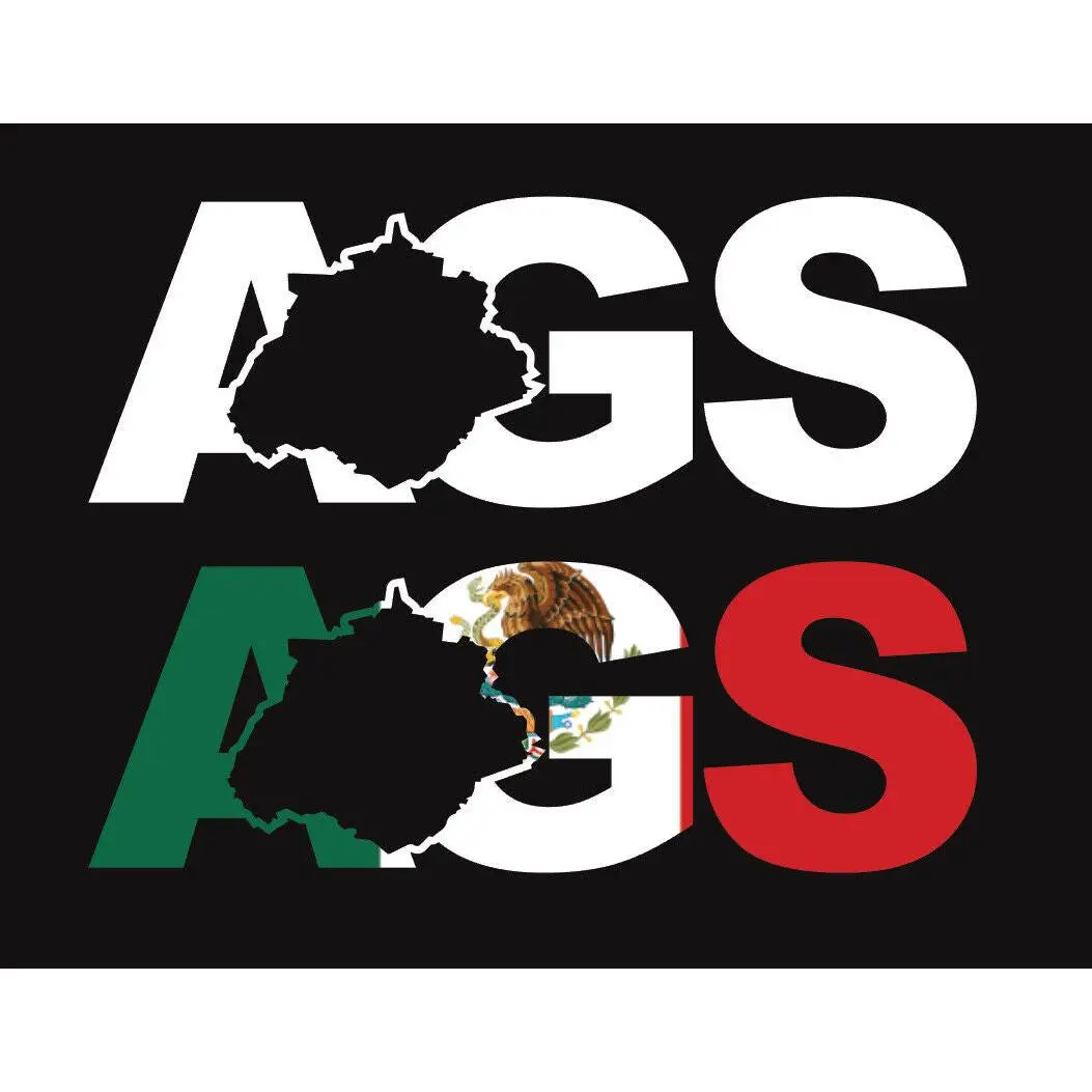 Aguascalientes letters Decal Car Window Laptop Map Vinyl Sticker Mexico AGS