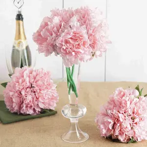 Pink Real Touch Artificial Silk Peonies Flower Bouquet 11"