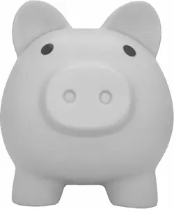 Cute Piggy Bank for Sbrvaniy Pig Money Bank Coin Bank for Boys and Girls My First Unbreakable Money Bank Large Size Decoration Savings Christmas, Halloween, Birthday Gift (Grey)