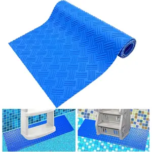 Swimming Pool Ladder Mat - Protective Pool Ladder Pad Step Mat with Non-Slip Texture, Blue Medium Pool Step Mat 45 inch X 45 inch