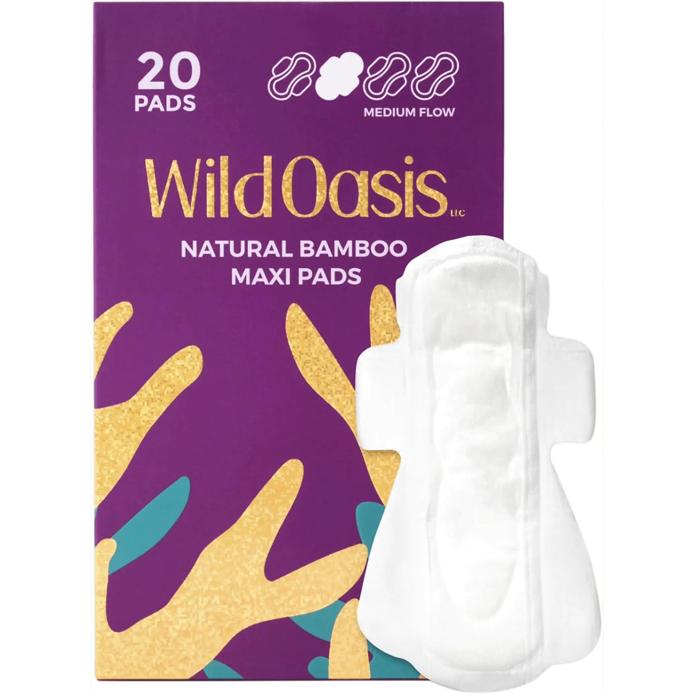 Natural Bamboo Maxi Pads - Wild Oasis - Hypoallergenic - Sensitive