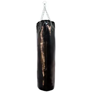 Last Punch Heavy Duty Black Vinyl Leather Punching Bag With Chains - Empty