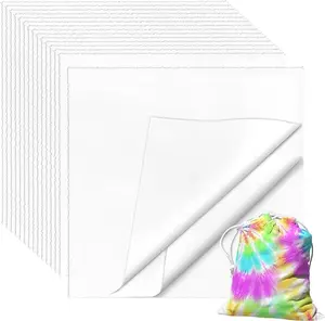 50 PCS 10 x 10 Inch White Fabric Squares, Precut White Cotton Squares, Solid Color Quilting Fabric Bundles Cotton Embroidery Quilting Cloth for Craft Lovers DIY Sewing Crafting