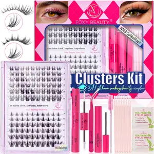 Foxy Beauty Waterproof DIY Lash Extension Kit with D Curl Clusters, Bond & Seal, Applicator – For At-Home or Travel Use – Reusable, Beginner-Friendly, Natural Salon Look – Add to Cart Buy Now