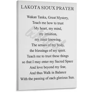 Lakota Sioux Prayer Poster Native Indian American Wall Art Canvas for Bedroom Living Room Decor 12x18inch(30x45cm) Frame-style
