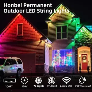 SEURON 100ft RGB Waterproof Programmable LED Eaves Light Strip - Wireless App Control, 72 Multi Mode, IP68 Rating, 16M Colors, Dimmable, Music Sync, for Christmas, Party Decor, RGB LED Lights, Programmable Led Light