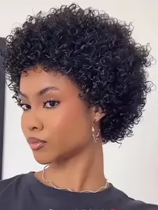 Short Curly Pixie Cut Wigs for Women Short Curly Pixie Cut Wig Human Hair  Layered Pixie Curly Wigs With Bangs for Daily Use