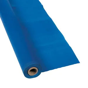 40" x 250 Ft. Bright Blue Extra Long Plastic Tablecloth Roll