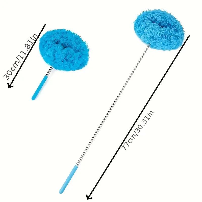 Multi-Purpose Microfiber Duster with Long Telescoping Handle, Reusable Cleaning Tool for Ceiling Corners, Window Blinds, Air Vents, Tall Furniture and Car Interior