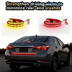 60-Inch Upgraded LED Tailgate Light Bar Strip, Sequential Arrow Turn Signals, Fall Warning Signal, Red & Amber Bright LEDs, IP67 Waterproof Truck Light Strip, No Drill Install