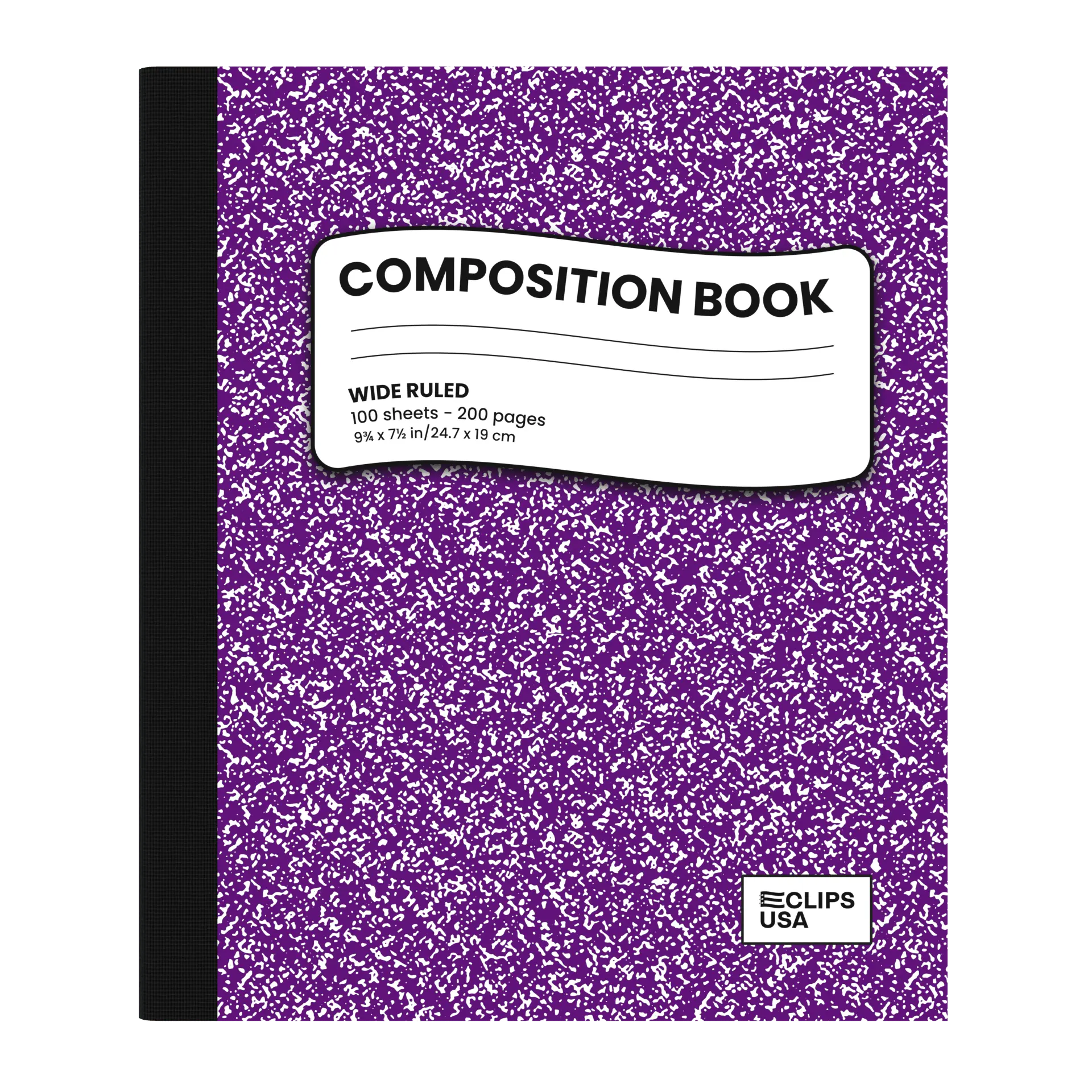 Purple Marble Composition Notebook - Wide-ruled, 7.5 X 9.8 Inches, 100 Sheets