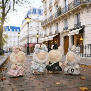 French Style Outfit for Labubu 3 Piece Set for 4th Gen Labubu Dolls Stylish Classic Cute Doll Clothes New Autumn Winter Princess Style Clothes lover elegant outfit  lifelike doll clothing Pink dress