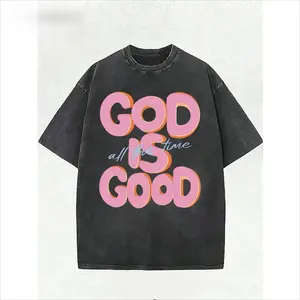 Comfortable Pure Cotton T-Shirt with Bold 'GOD IS GOOD All The Time' Message – Casual & Soft