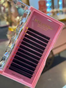 MYLASHXO Dark Brown Lash Extensions, 0.03- 0.05 Thickness, C CC D DD Curl, Mixed Lash Trays, Lash Tech Supplies, Colored Lash Extensions