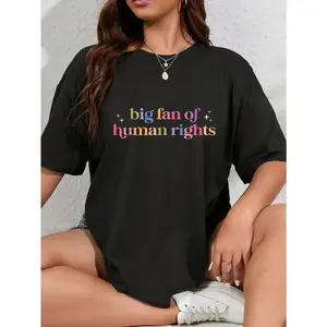 Unisex Human Rights Protest Fan Casual Sports Top, Lady Women's Streetwear Short-Sleeve T-Shirt