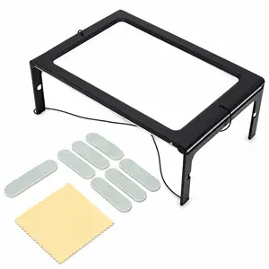 LED Lighted Magnifying Glass Stand with Polishing Kit - Hands-Free Magnifier for Jewelry Makers, Silversmiths, Seniors & Hobbyists for Close Work, Crafts & Reading