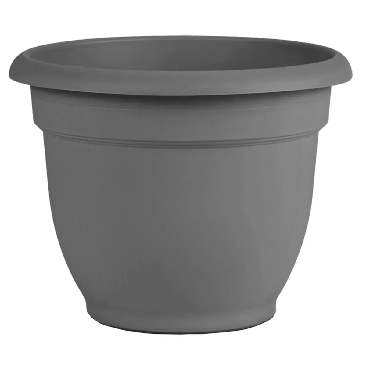 212 MAIN Ariana Self-Watering Bell-Shape Plastic Outdoor Planter, 13.7x17.6 in Charcoal Large Planter Pot for Outside, Outdoor Planters, Planters For Outside