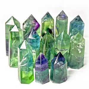 Wholesale 1kg natural crystal tower feather fluorite point wand for home decoration