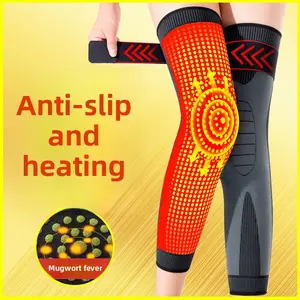 Warm Knee Pads Bandage Anti-Slip Mugwort Fever Unisex Sports Leg Warmers with Heating Feature for Autumn Winter
