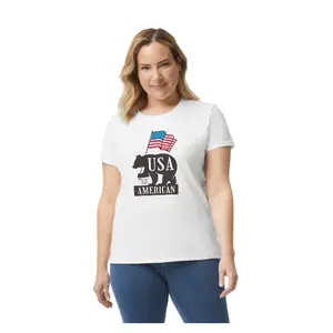 American Hooligan Bearly Makin It T-Shirt 100% Cotton Women