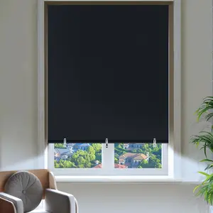 Blackout Shades for Indoor Windows, Portable Blackout Curtains No Drilling or Tools, UV Protection, Temporary Window Roller Shades for , Office, Bedroom, Door (36" W*72" H, Black)
