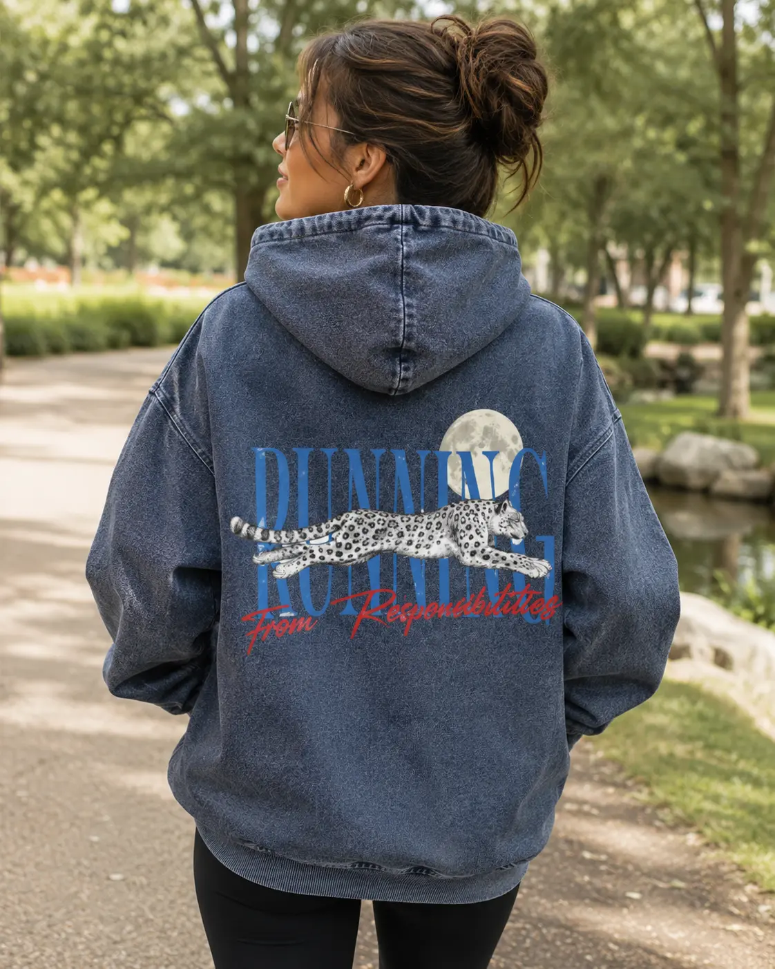 Women's Thick Spandex Fabric Oversized Snow Wash Zip-Up Hoodie, Women's Garment Apparel for Casual Wear