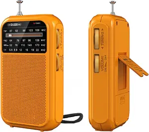 D220 Portable Radio AM FM SW Shortwave Receiver Pocket Radios, 2AA  Operated Transistor Radio with Excellent Reception for , Family, Elder (Orange)