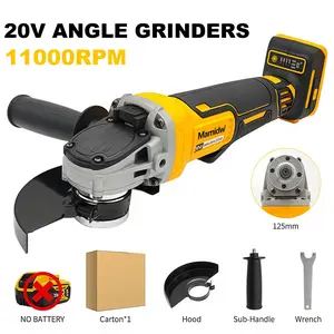 100mm/125mm Cordless Angle Grinder , 10000RPM Brushless Motor, 3 Speed Control, Compact Design, Grinding and Polishing Tool