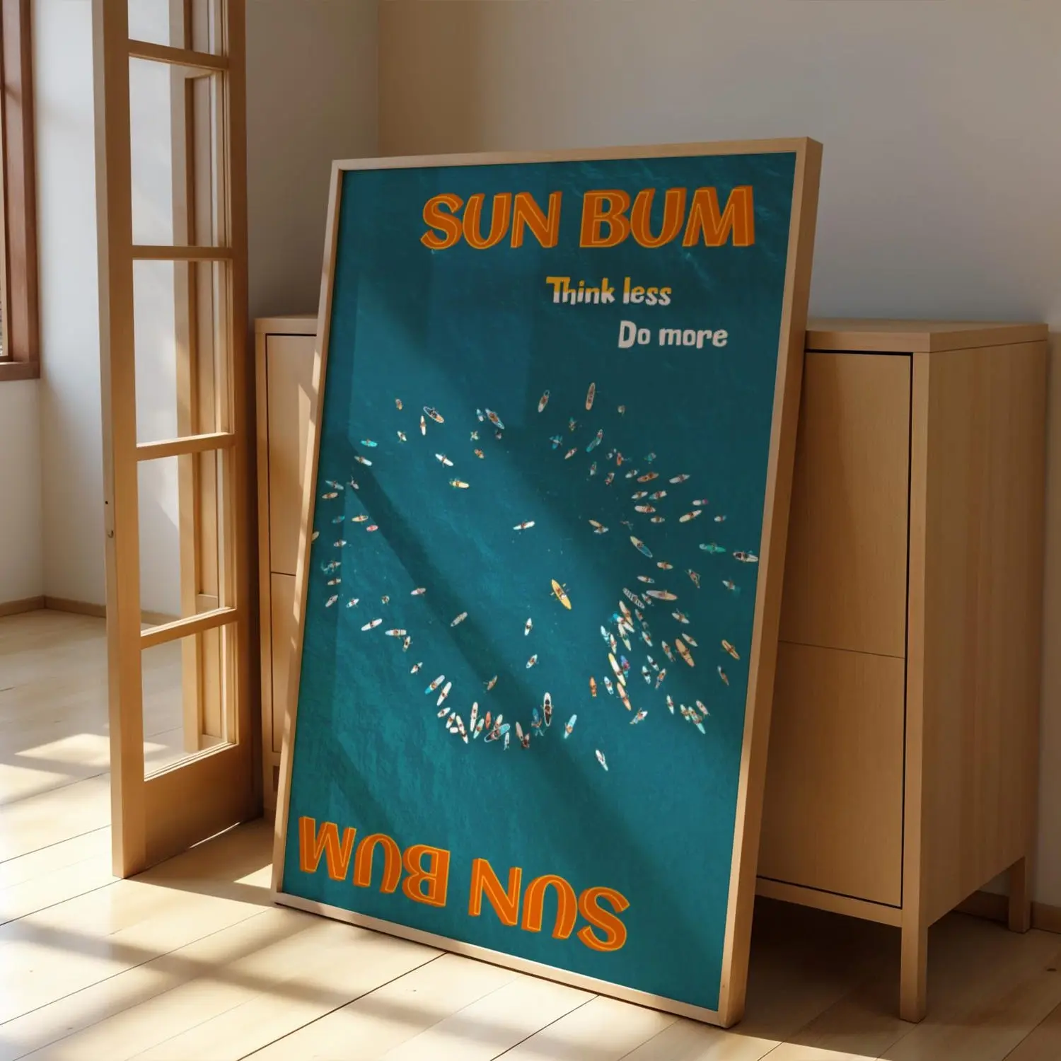 Retro Surfboard Art Print: Coastal Summer Beach Décor