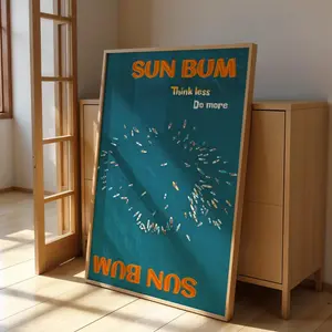 Retro Surfboard Art Print: Coastal Summer Beach Décor