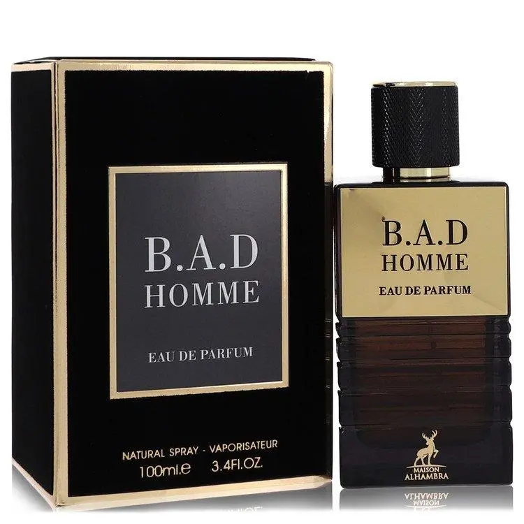 Maison Alhambra B.a.d Homme Eau De Parfum Unisex — Lemon, White Pepper, Pink Pepper, 3.4 oz (100 ml) | tonka bean scent, cedar, lemon perfume, sage, white pepper perfume, cocoa, lemon white pepper, white pepper pink pepper, pink pepper cedar, sage perfume