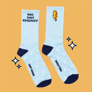 Oat Haus Big Oat Energy Socks - Comfortable Fit - Breathable Design - Ideal for Active Lifestyles - Substantial Stretchy One Size Fits All