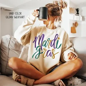 [Sale Up To 50%] Mardi Gras Sweatshirt, Mardi Gras Festival Shirts, streetwear graphic tee