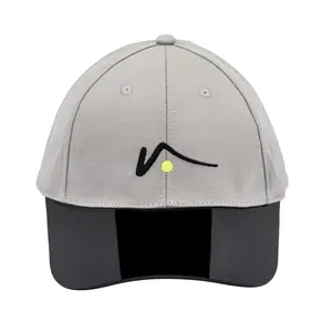 Gray Structured Sports Cap with Black Logo and Adjustable Fit