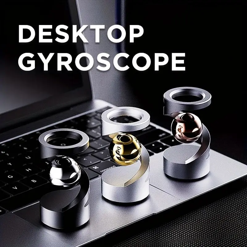 A Spinning Gyroscope Made of Aluminum Alloy, Designed As a Desktop Toy And Decorative Piece That Creates Visual Illusions